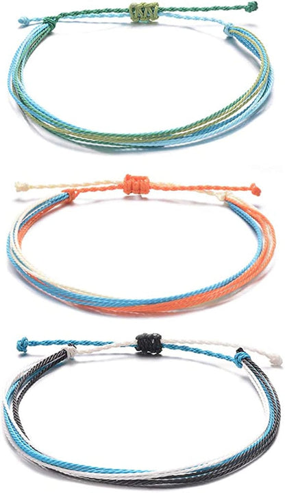 Tarsus Waterproof Adjustable Boho Ankle Bracelets Set Braided String Hawaii Anklets Jewelry Gifts for Women Teen Girls Apparel & Accessories > Jewelry > Anklets R&H Jewelry Anklet#B - 3 pcs  
