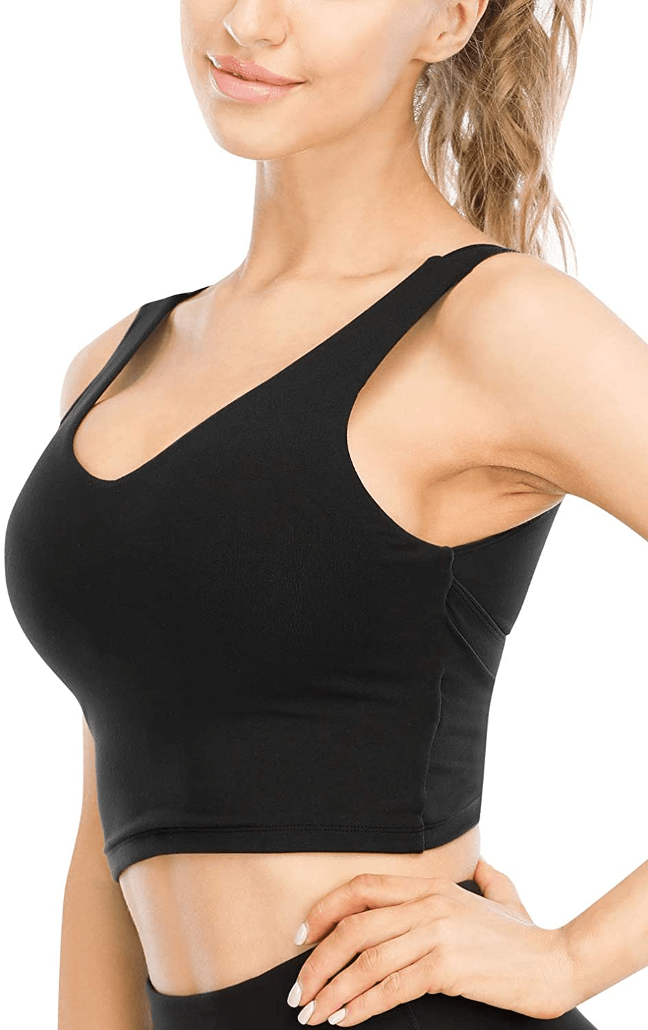 TASADA V-Neck Sports Bras for Women - Wirefree Padded Yoga Bra Running Workout Aesthetic Crop Tank Tops Apparel & Accessories > Clothing > Underwear & Socks > Bras Kylie Max   