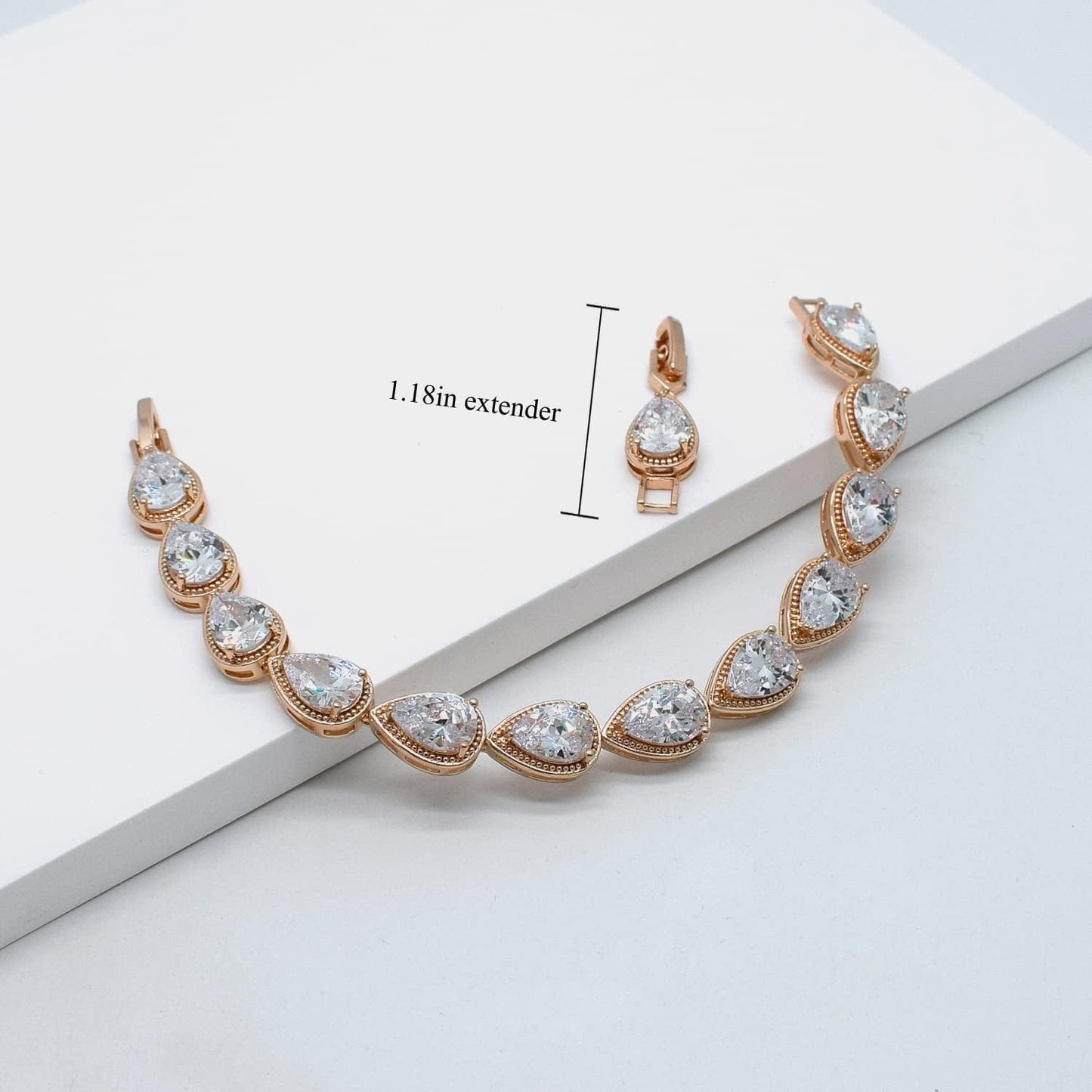 Teardrop Dangle Earrings Bracelet Bridesmaid Jewelry Set Bridal Wedding Party Prom Gifts