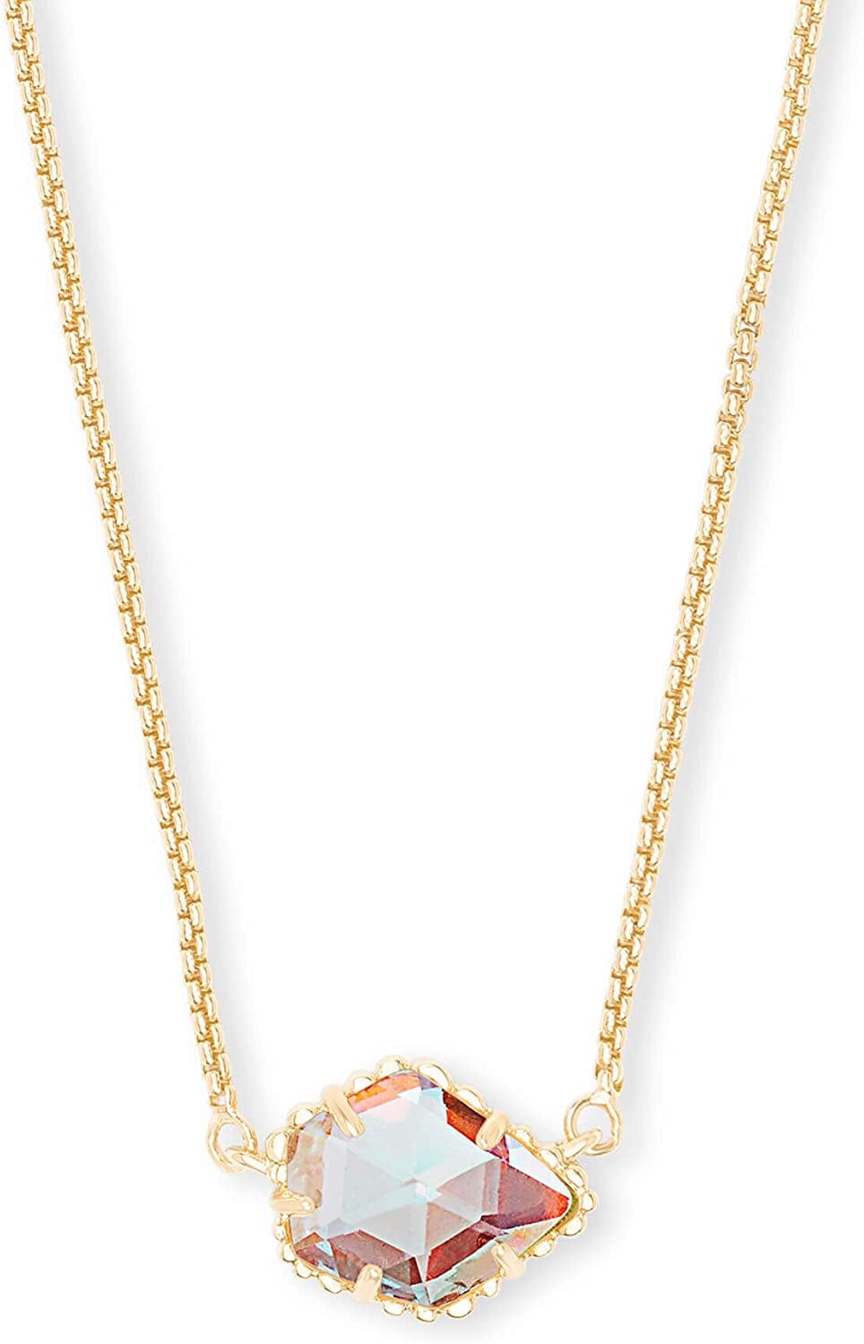 Tess Pendant Necklace for Women, Fashion Jewelry GOLD - IRIDESCENT DICHROIC GLASS