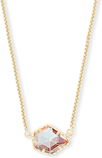 Tess Pendant Necklace for Women, Fashion Jewelry GOLD - IRIDESCENT DICHROIC GLASS