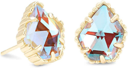 Tessa Stud Earrings for Women, Fashion Jewelry GOLD - IRIDESCENT DICHROIC GLASS