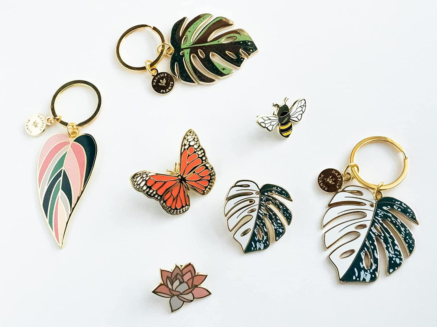 THE ORIGINAL - Gold Variegated Monstera Deliciosa Thai Constellation Lapel Pin, Plant Gifts, Enamel Plant Leaf Pin