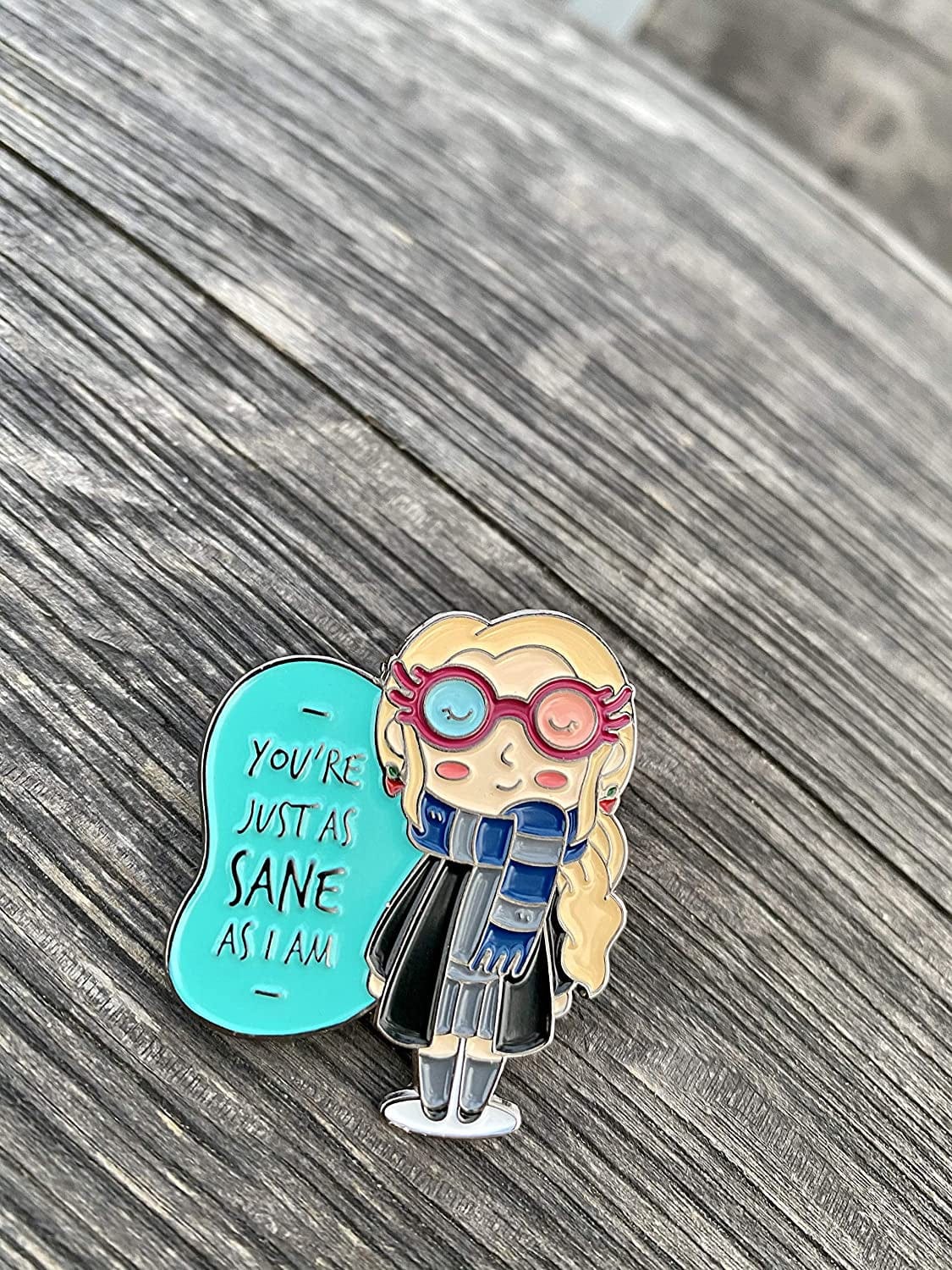 Thepinkiepin Lovegood Luna Enamel Pin | with 2 Butterfly Clutches | Lapel Pin for Backpacks, Women, Collection and Display | Harry Styles Merch | Lovegood Costume Anime Pins