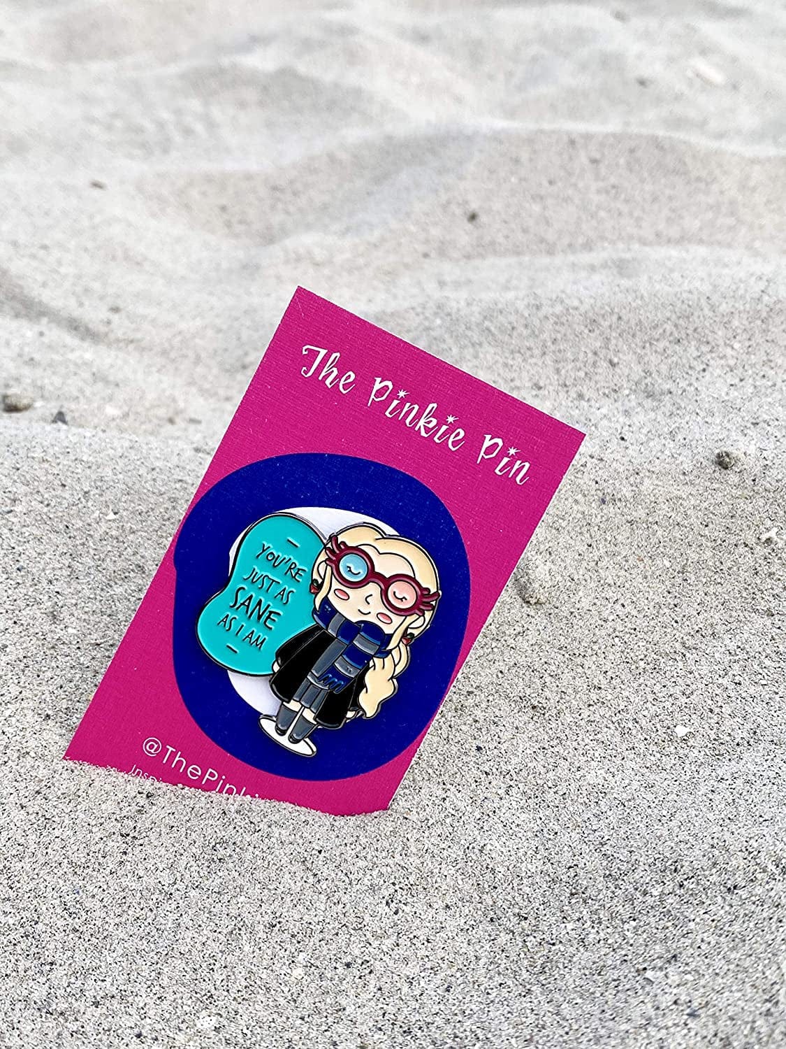 Thepinkiepin Lovegood Luna Enamel Pin | with 2 Butterfly Clutches | Lapel Pin for Backpacks, Women, Collection and Display | Harry Styles Merch | Lovegood Costume Anime Pins