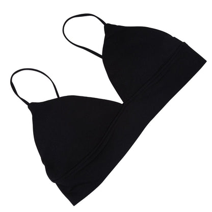Thin Bra, 3 Color/Pack Fashion Soft Wire Free Bras Sport Bikini with Removable Pads Slim Strap and Deep-V Design Girls' Crop Bra/Maternity Nursing Brassiere/Soft Cup(M Size)
