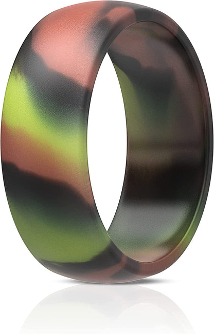 Thunderfit Silicone Wedding Ring for Men & Women - 8.7Mm Wide - 2.5Mm Thick BJ - Camo / 7.5 - 8 (18.20mm)
