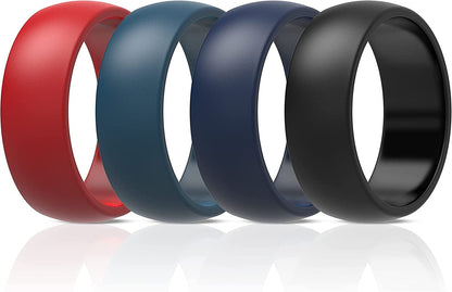 Thunderfit Silicone Wedding Ring for Men & Women - 8.7Mm Wide - 2.5Mm Thick AZ - Charcoal Black, Navy Blue, Midnight Blue, Chili Red / 11.5 - 12 (21.30mm)