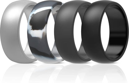 Thunderfit Silicone Wedding Ring for Men & Women - 8.7Mm Wide - 2.5Mm Thick BC - Charcoal Black, Iron Grey, Grey Silver, Grey Camo / 13.5 - 14 (22.69mm)