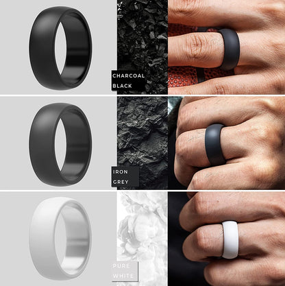Thunderfit Silicone Wedding Ring for Men & Women - 8.7Mm Wide - 2.5Mm Thick