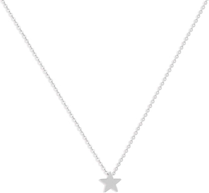 Tiny Dot Pendant Necklace,Dainty 14K Gold Plated Sterling Silver round Dot Circle CZ Choker Necklace Jewelry Gift for Women Sliver-star