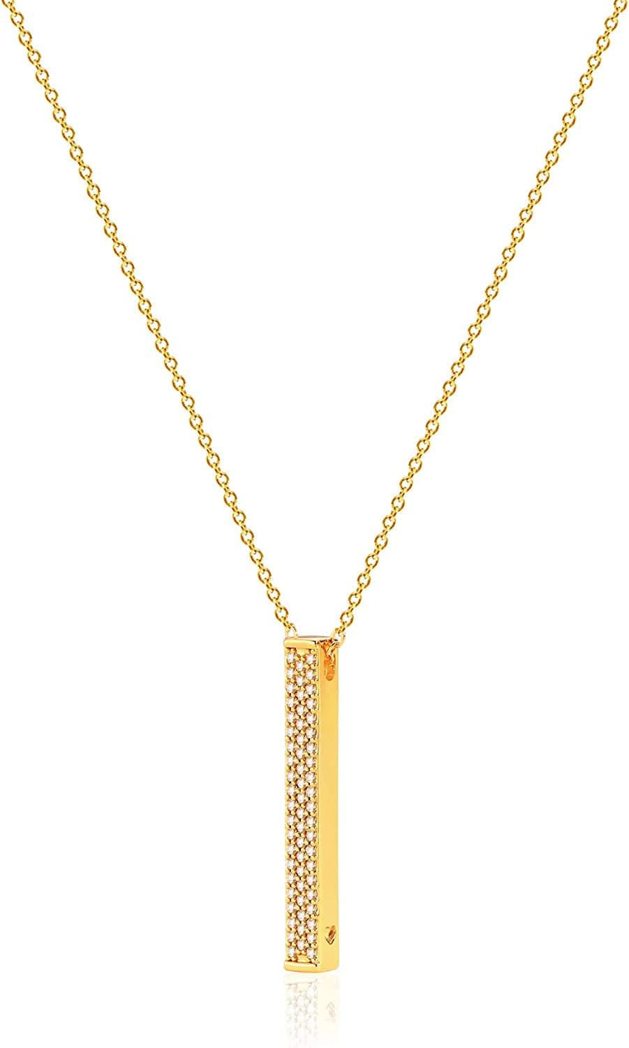 Tiny Dot Pendant Necklace,Dainty 14K Gold Plated Sterling Silver round Dot Circle CZ Choker Necklace Jewelry Gift for Women cz-gold-bar