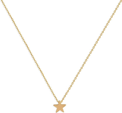 Tiny Dot Pendant Necklace,Dainty 14K Gold Plated Sterling Silver round Dot Circle CZ Choker Necklace Jewelry Gift for Women Gold-star