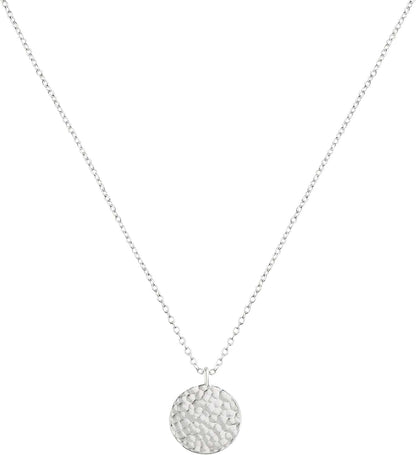 Tiny Dot Pendant Necklace,Dainty 14K Gold Plated Sterling Silver round Dot Circle CZ Choker Necklace Jewelry Gift for Women Sliver-full moon