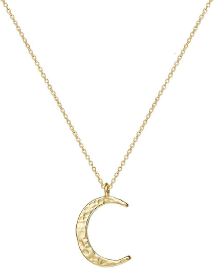 Tiny Dot Pendant Necklace,Dainty 14K Gold Plated Sterling Silver round Dot Circle CZ Choker Necklace Jewelry Gift for Women Gold-crescent