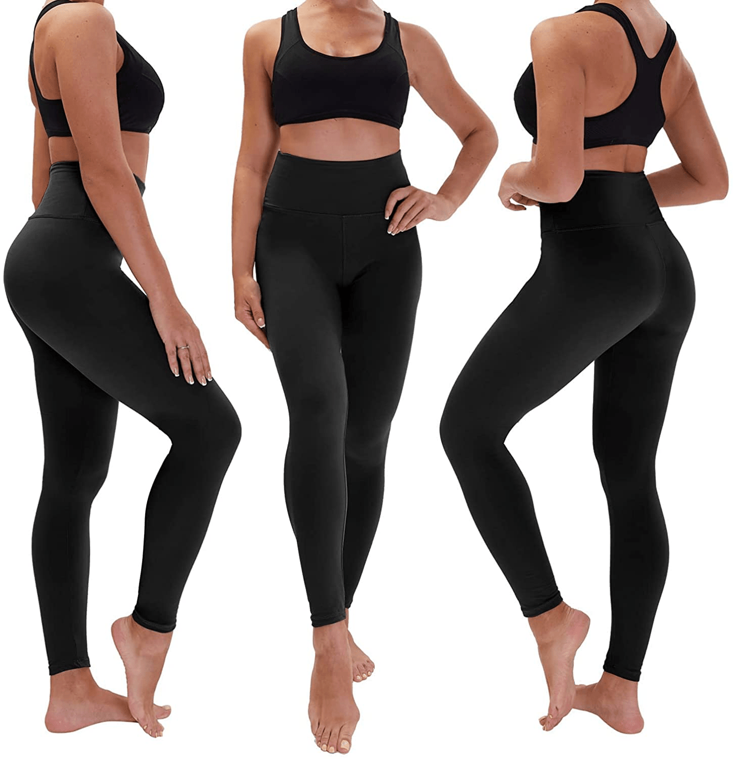 TNNZEET 3 Pack High Waisted Leggings for Women - Buttery Soft Workout Running Yoga Pants Apparel & Accessories > Clothing > Activewear TNNZEET   