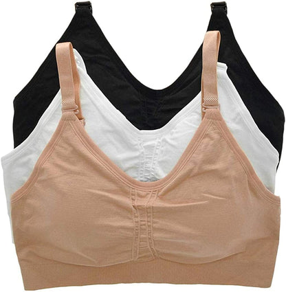 Tobeinstyle Women'S Wire-Free Seamless Bra W/Adjustable Closure Basic (3 Pack) / Small-Medium