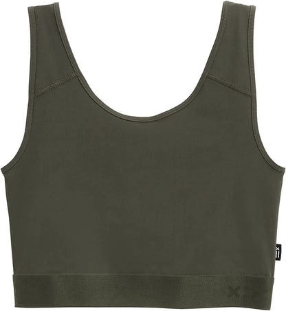 Tomboyx Compression Bra, Chest Binder Alternative, Wireless Full Coverage Medium Support Top, Athletic Sports Bra, (XS-6X) Thyme / X-Small