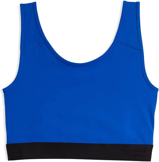 Tomboyx Compression Bra, Chest Binder Alternative, Wireless Full Coverage Medium Support Top, Athletic Sports Bra, (XS-6X) Royal Blue / Small