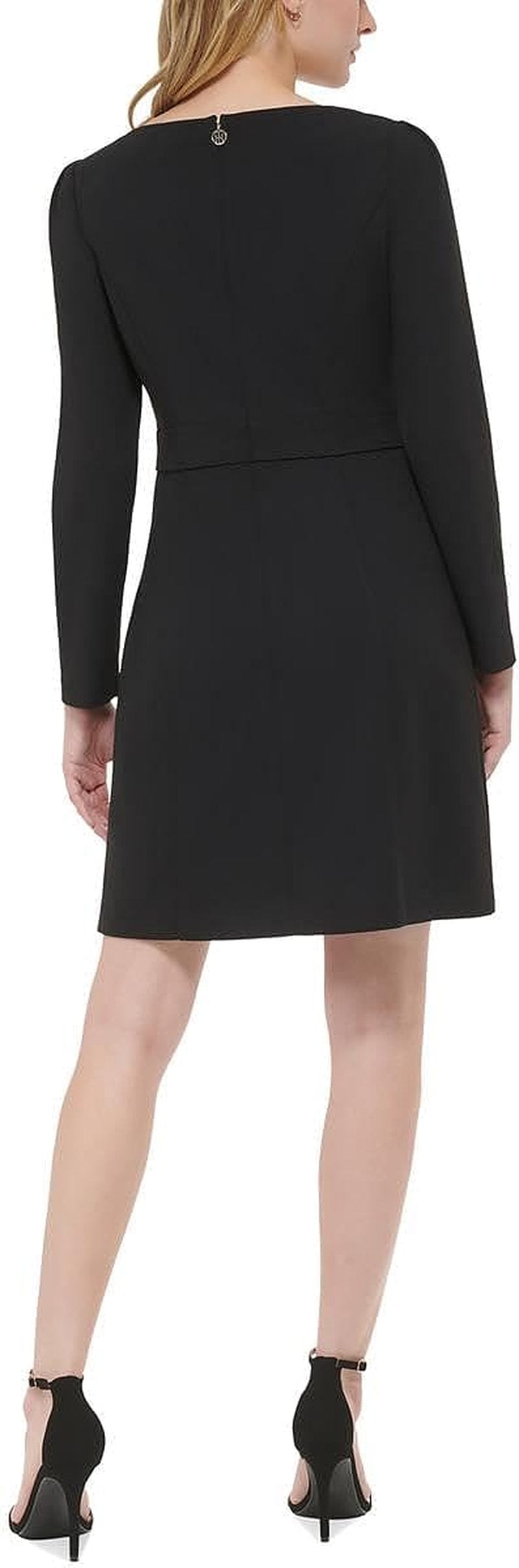 Tommy Hilfiger Womens Scuba 3/4 Sleeve Fit & Flare Dress