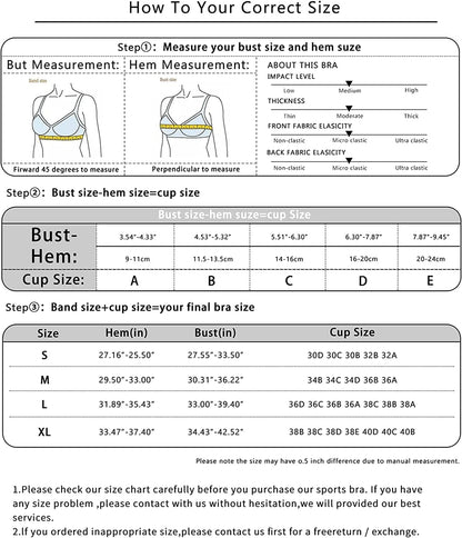 Tomtiger Women Sports Bra High Impact With Removable Padded Activewear Tank Tops For Yoga Workout Fitness