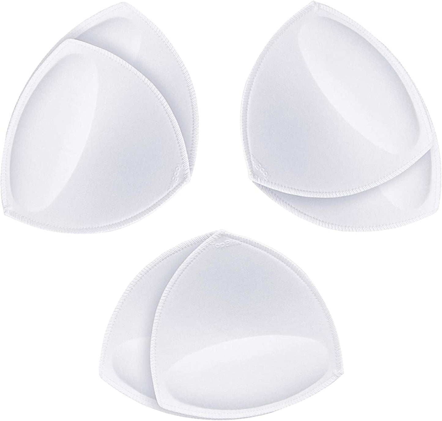 Topbine Removable Bra Pads Inserts Women'S Comfy Sports Cups Bra Insert for Bikini Top Swimsuit C/D White