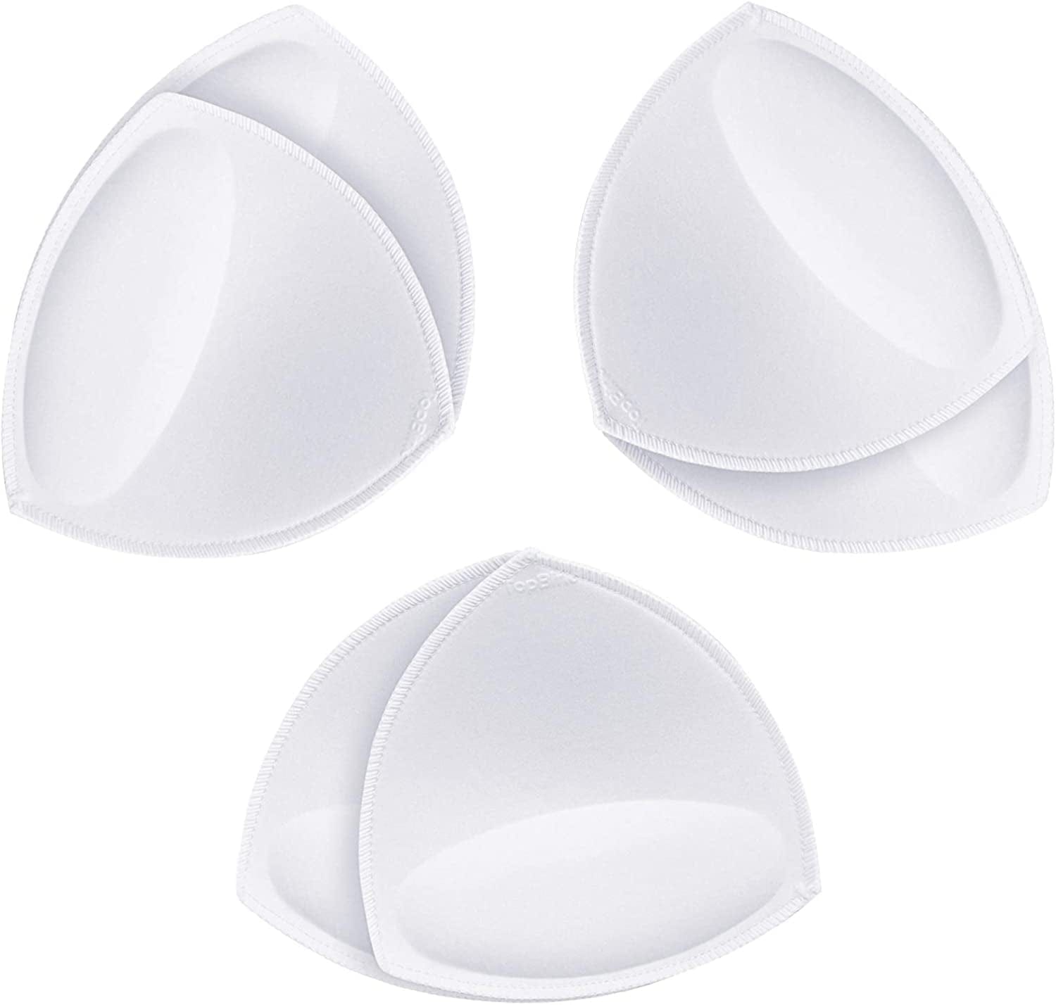 Topbine Removable Bra Pads Inserts Women'S Comfy Sports Cups Bra Insert for Bikini Top Swimsuit C/D White