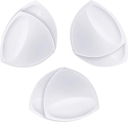 Topbine Removable Bra Pads Inserts Women'S Comfy Sports Cups Bra Insert for Bikini Top Swimsuit C/D White