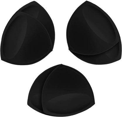 Topbine Removable Bra Pads Inserts Women'S Comfy Sports Cups Bra Insert for Bikini Top Swimsuit C/D Black