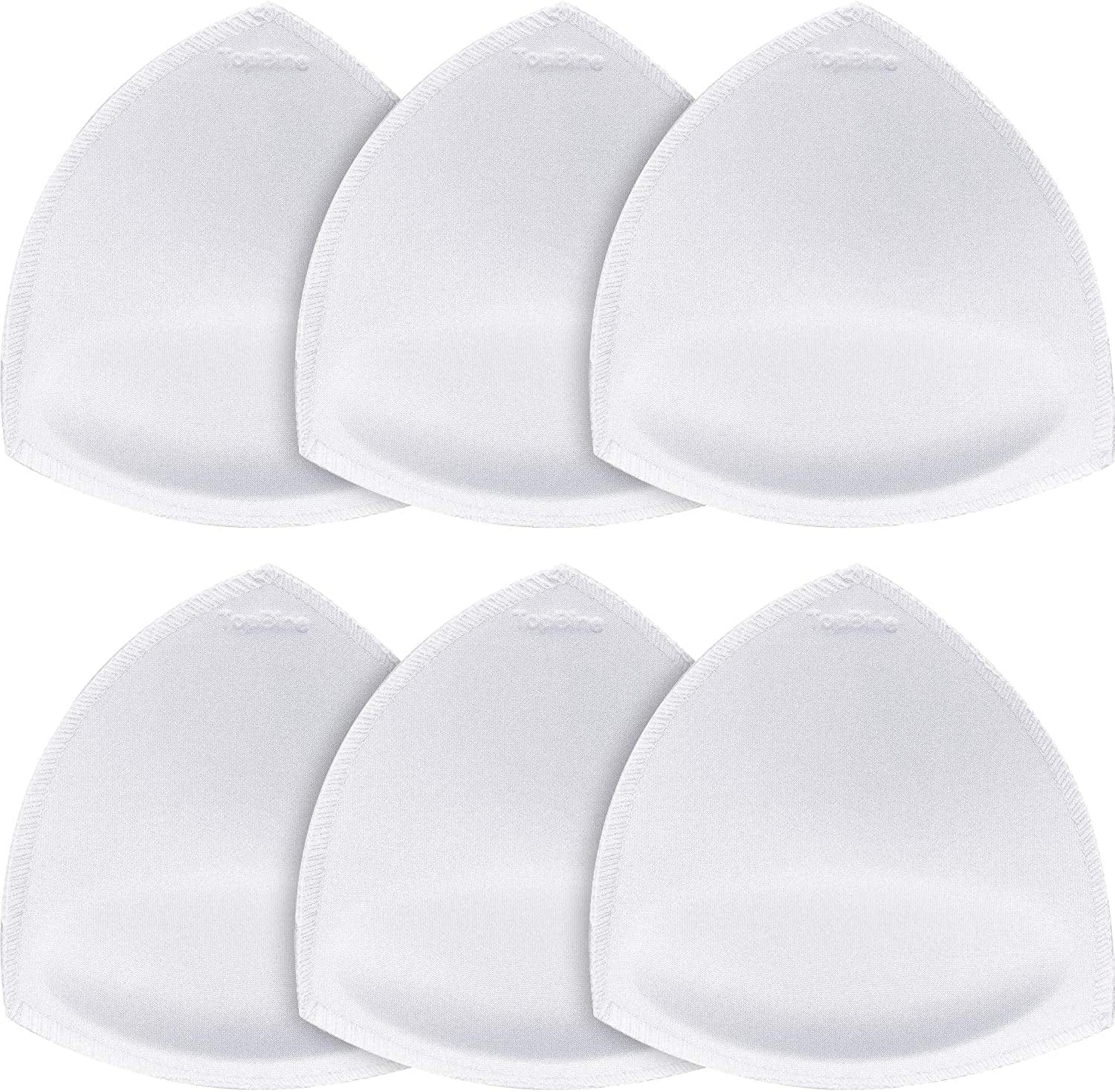 Topbine Removable Bra Pads Inserts Women'S Comfy Sports Cups Bra Insert for Bikini Top Swimsuit A/B White