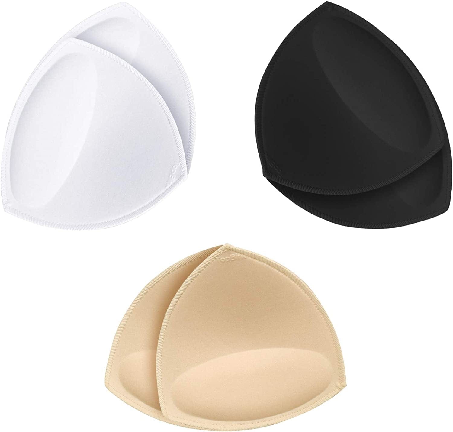 Topbine Removable Bra Pads Inserts Women'S Comfy Sports Cups Bra Insert for Bikini Top Swimsuit C/D 3 Color