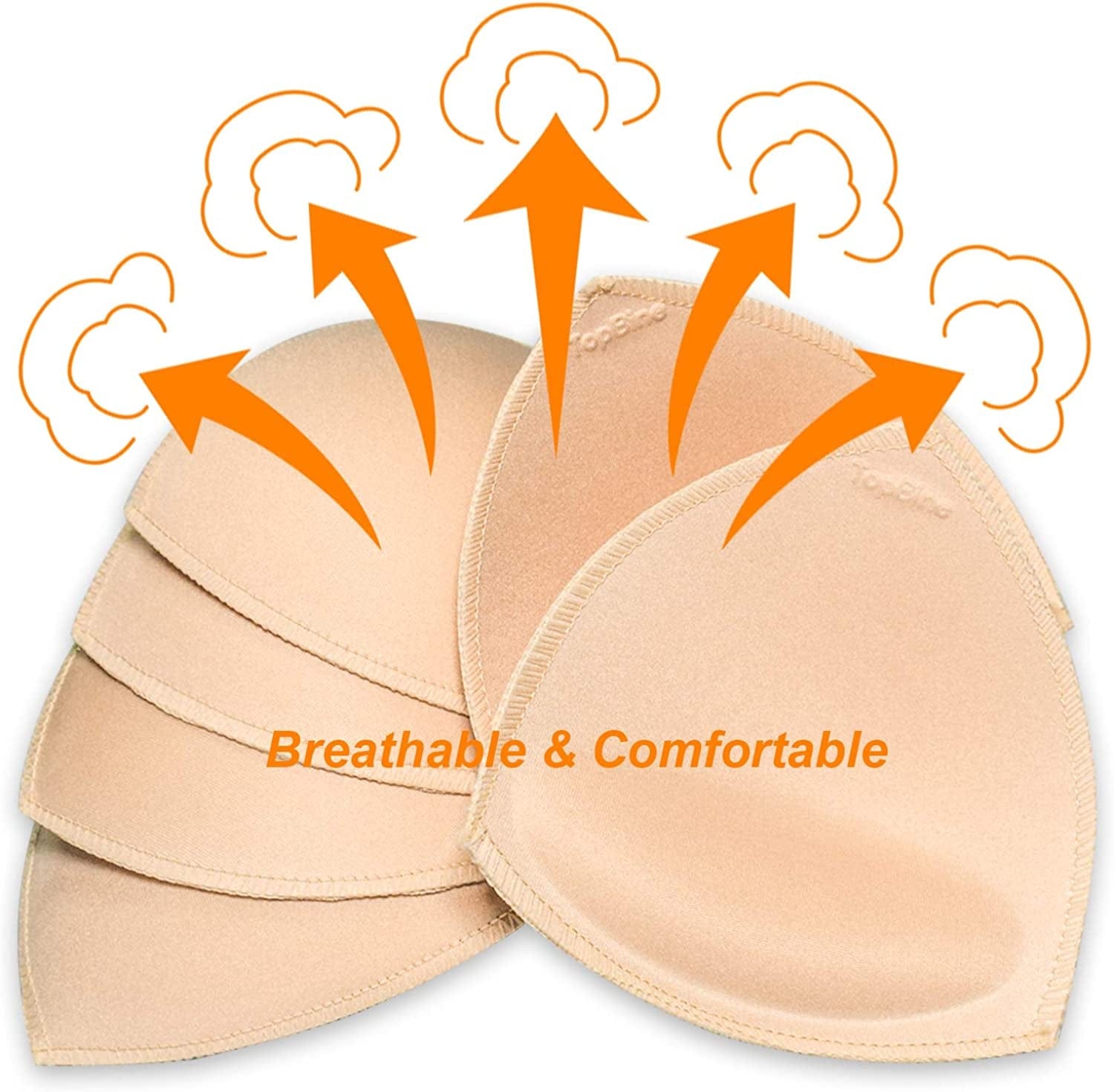 Topbine Removable Bra Pads Inserts Women'S Comfy Sports Cups Bra Insert for Bikini Top Swimsuit