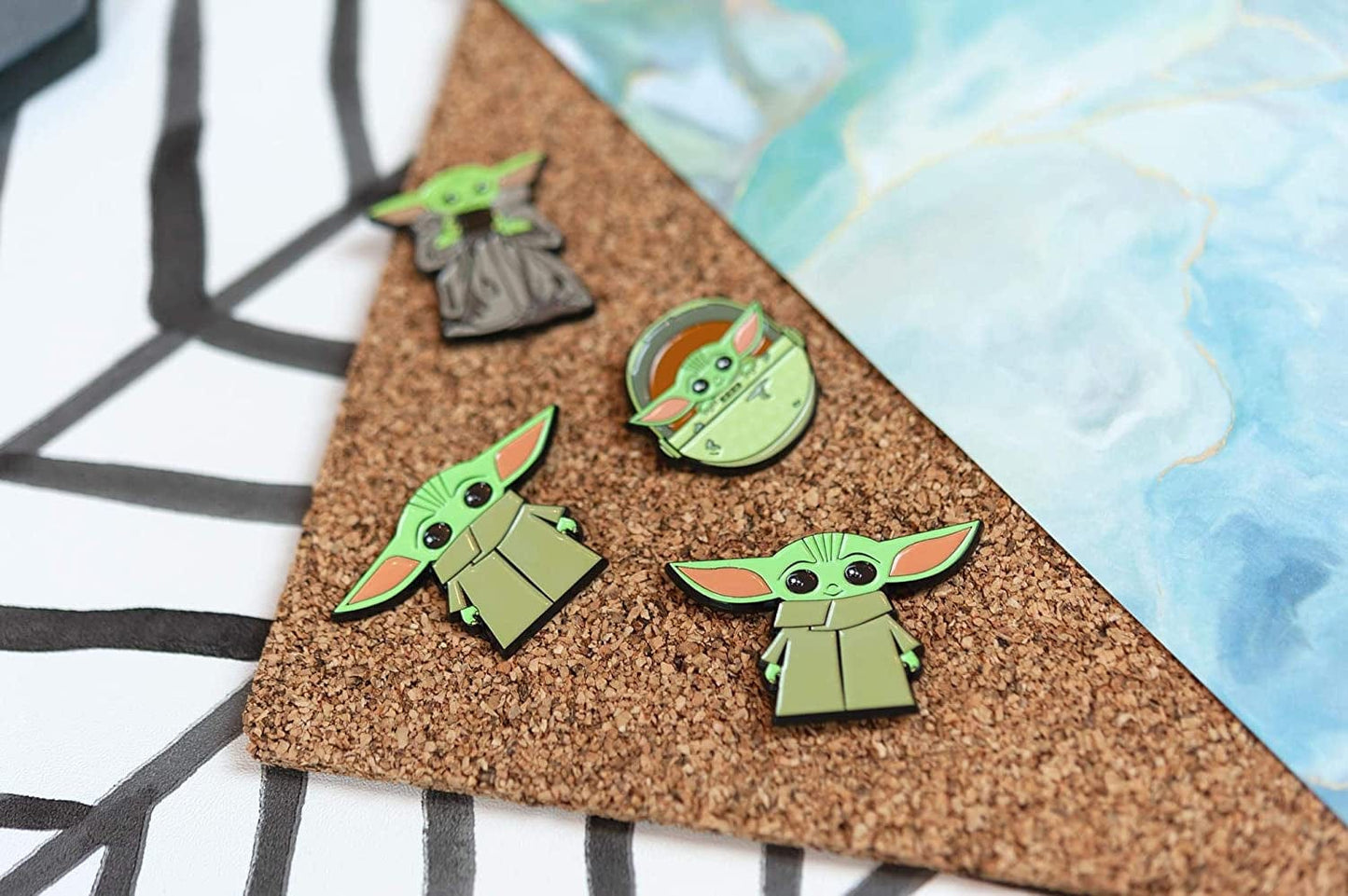 Toynk Star Wars Exclusive Enamel Lapel Pin - the Mandalorian Cartoon Child Baby Yoda Ears up Collectible Badge for Backpacks, Clothes, Bags, Jackets, Hat Accessories