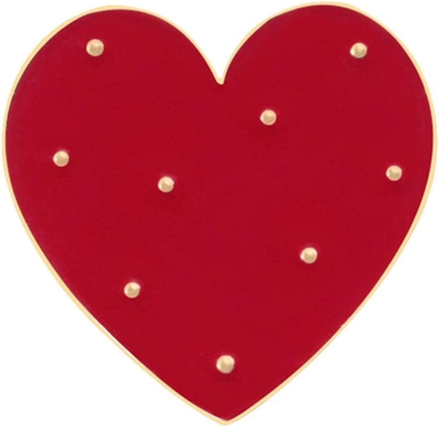 Travet Cute Cartoon Red Love Heart Brooch Pin Lapel Pin for Clothes Bags Red Heart / 1 Pc