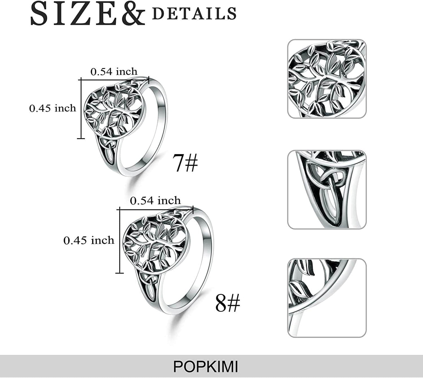 Tree of Life Ring for Her 925 Sterling Silver Tree of Life Rings for Women Girls Celtic Ring Jewelry Birthday Gifts