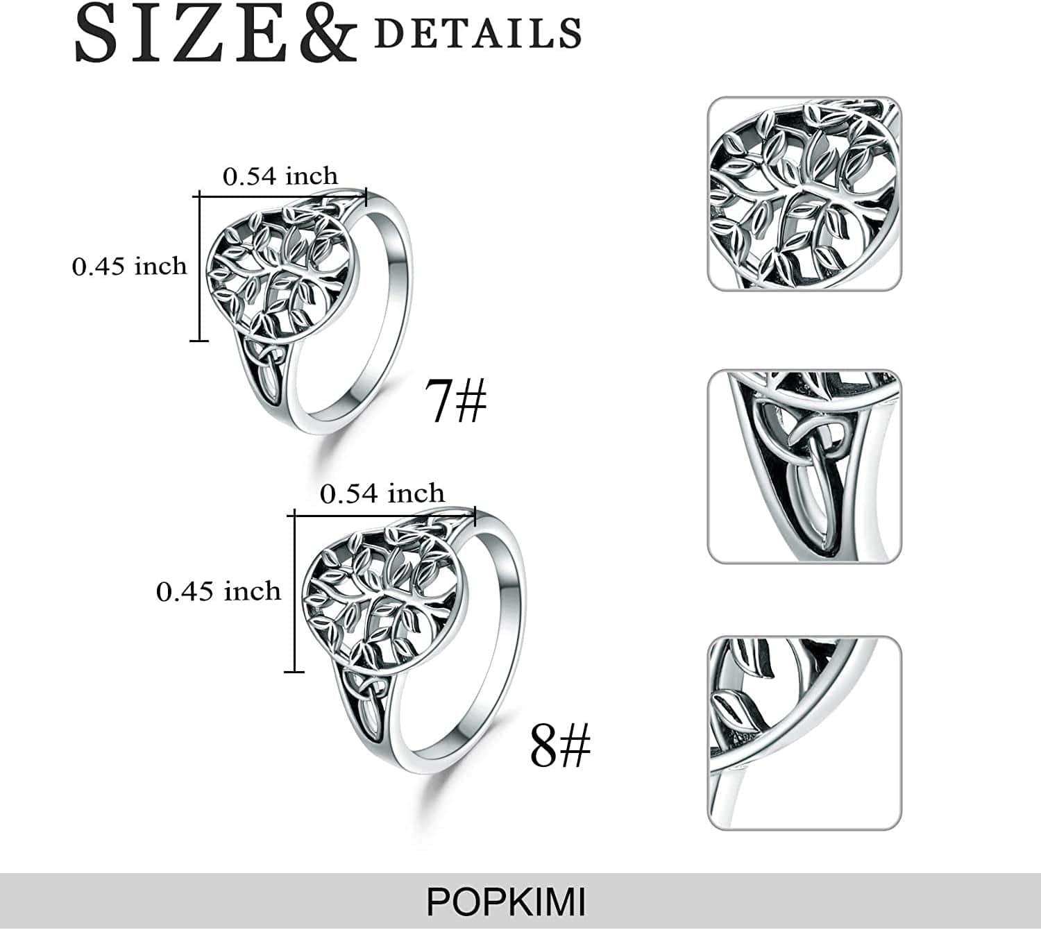 Tree of Life Ring for Her 925 Sterling Silver Tree of Life Rings for Women Girls Celtic Ring Jewelry Birthday Gifts