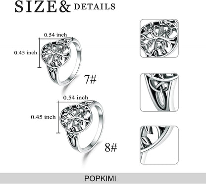 Tree of Life Ring for Her 925 Sterling Silver Tree of Life Rings for Women Girls Celtic Ring Jewelry Birthday Gifts