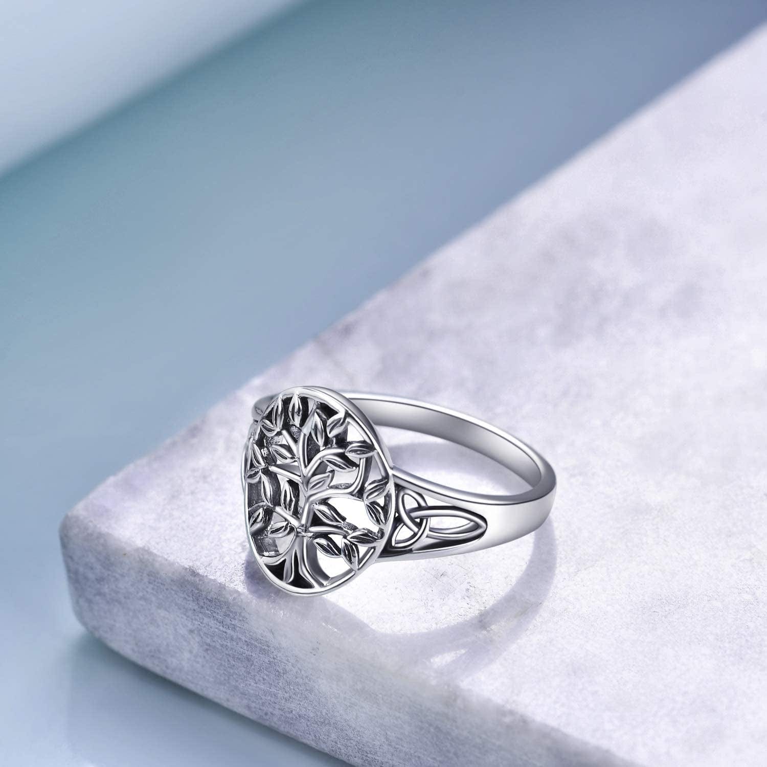 Tree of Life Ring for Her 925 Sterling Silver Tree of Life Rings for Women Girls Celtic Ring Jewelry Birthday Gifts