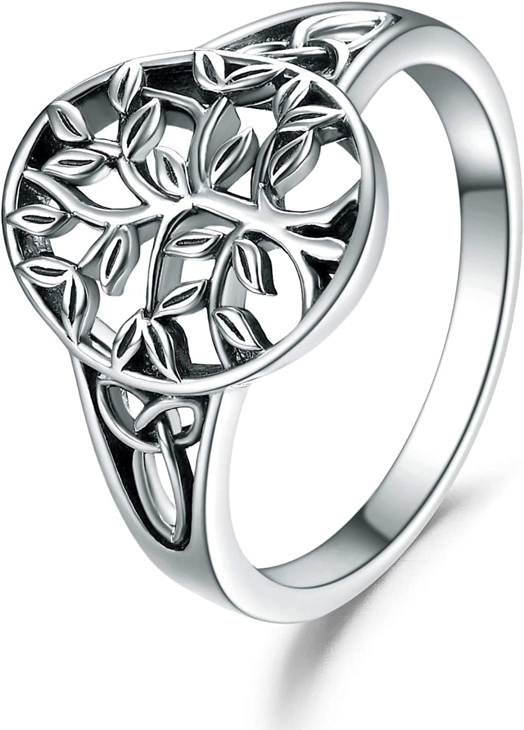 Tree of Life Ring for Her 925 Sterling Silver Tree of Life Rings for Women Girls Celtic Ring Jewelry Birthday Gifts Oval Tree of Life Ring / 5