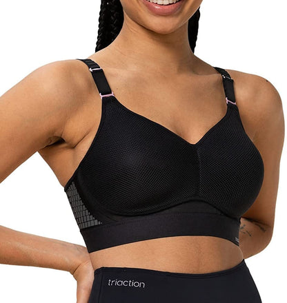 Triumph Women'S Triaction Hybrid Lite Wireless Padded Sports Bra Black / 34D