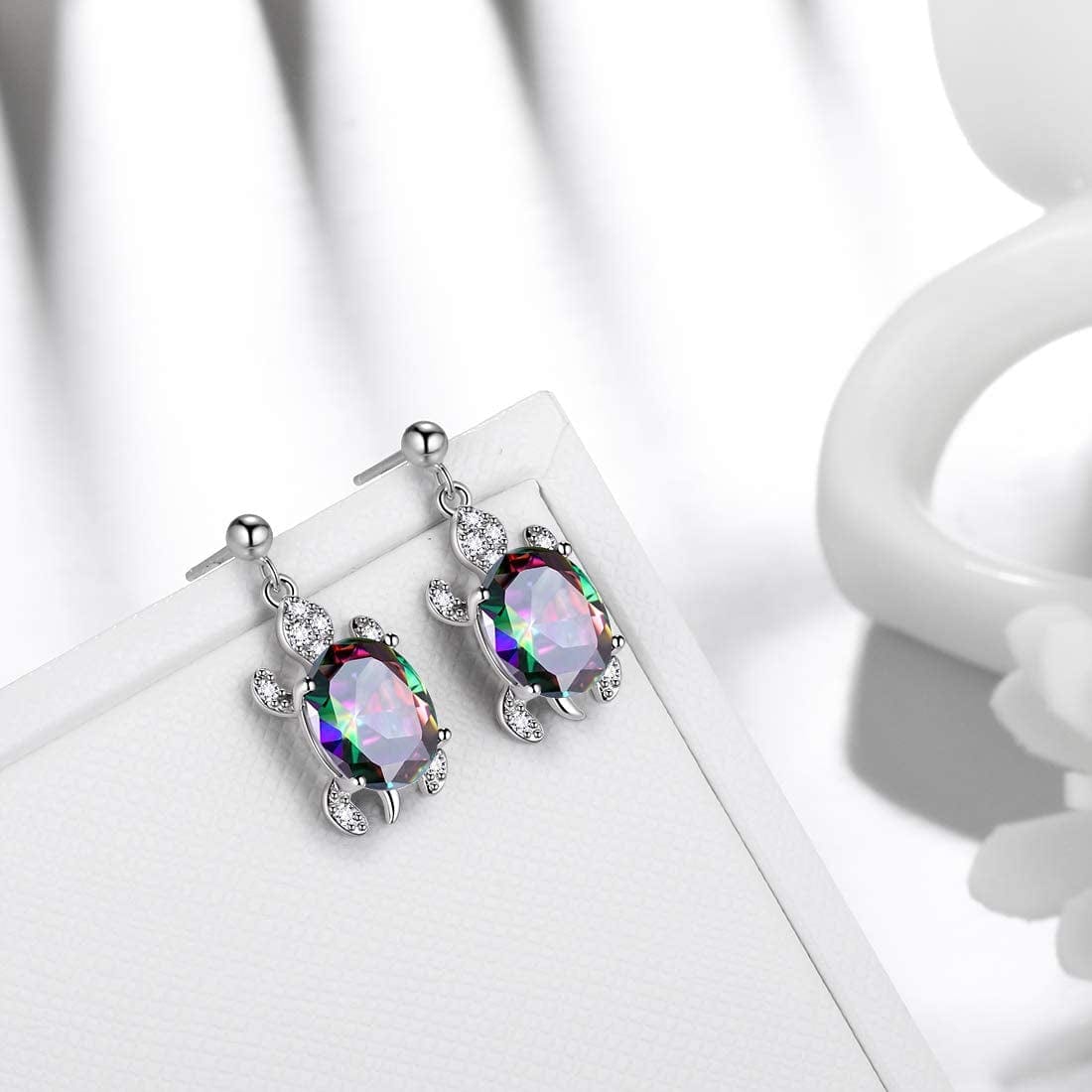 Tutrle Jewelry 925 Sterling Silver Women Sea Animal Turtle Necklace/Earring/Ring/Bracelet Crystal Cubic Zirconia Jewelry