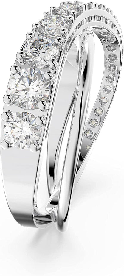 Twist Crystal Ring Jewelry Collection, Rhodium Tone Finish