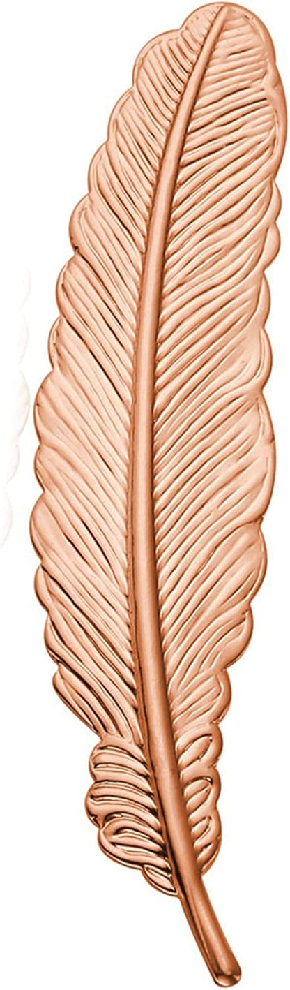 U7 Brooches Jewelry for Women Men, Stainless Steel 18K Gold Plated Classic Feather/Flower/Tree of Life/Custom Photo/Breast Cancer Awareness Pink Ribbion Brooches and Pins for Wedding Dress or Party Feather/rose gold