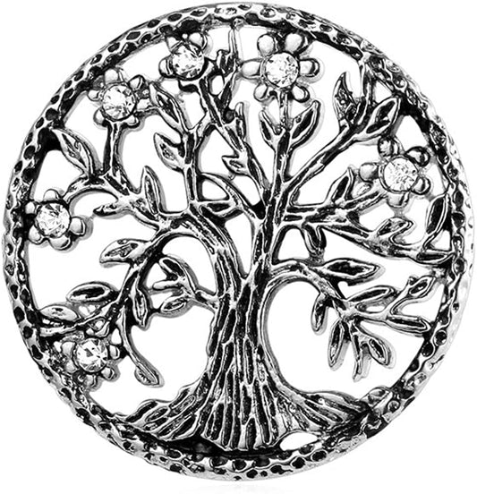 U7 Brooches Jewelry for Women Men, Stainless Steel 18K Gold Plated Classic Feather/Flower/Tree of Life/Custom Photo/Breast Cancer Awareness Pink Ribbion Brooches and Pins for Wedding Dress or Party Tree of life/stainless