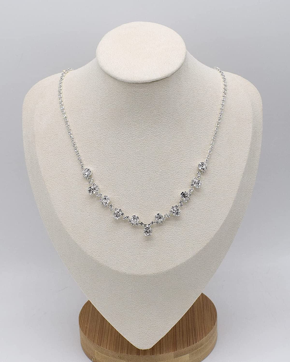 UDORA Crystal Rhinestone Necklace Earrings Bracelet Jewelry Set Wedding Prom
