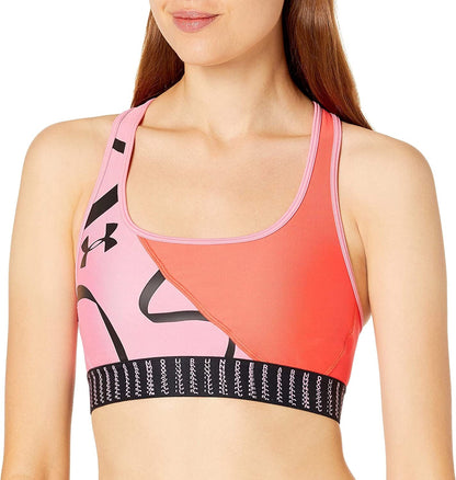 Under Armour Women'S Armour Mid Crossback Novelty Sports Bra Beta (628)/Black / Small