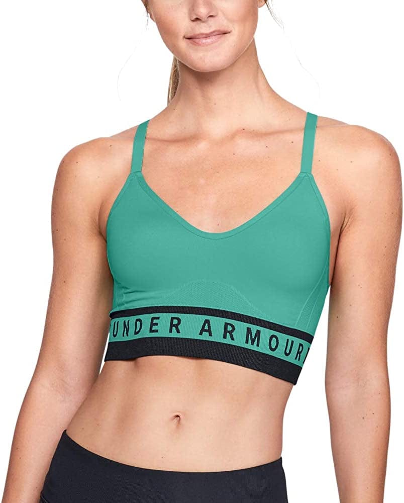 Under Armour Women'S Seamless Longline Sports Bra Green Malachite (349)/Black / X-Large