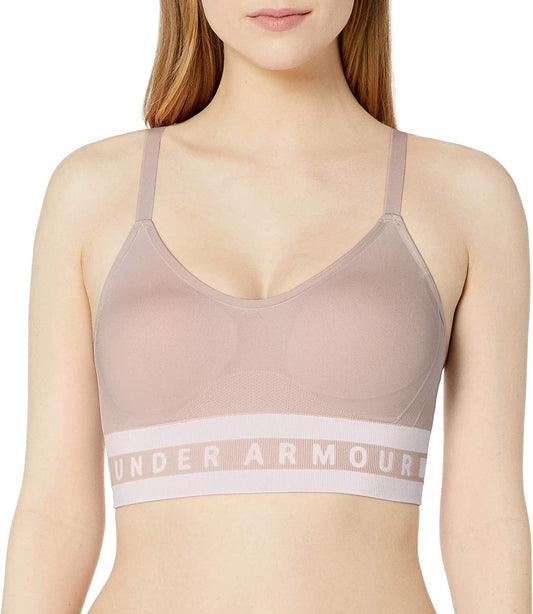 Under Armour Women'S Seamless Longline Sports Bra Dash Pink (667)/White / Medium