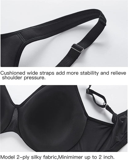 Underwire Women'S Minimizer Bra plus Size Smooth Full Coverage Seamless Non Padded Bras