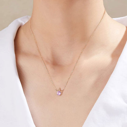 Unicorns Gifts for Girls, S925 Sterling Silver Unicorn Necklace for Girls Unicorn Gifts Dainty Unicorn Birthstone Pendant Necklace Unicorn Jewelry for Teen Girls Unicorns Gifts for Girls